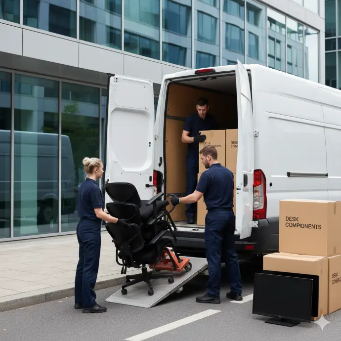 movers offloading a van